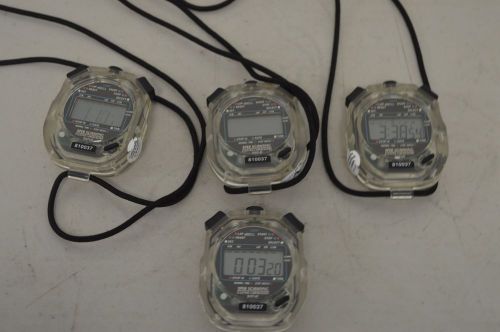 Lot of (4) Sper Scientific Electro Luminescent Water Resistant Digital Stopwatch