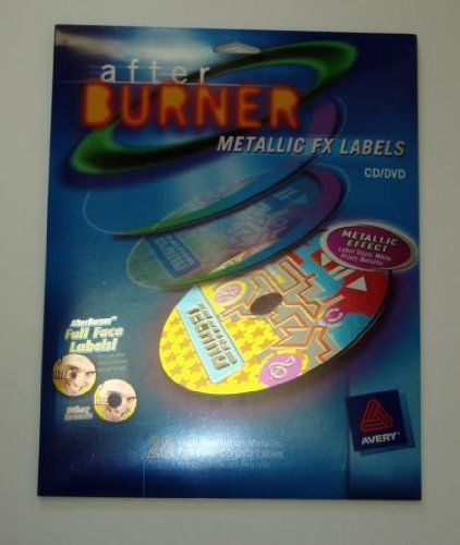 Azerty 08847 Assorted Metallic CD/DVD Labels- Afterburner 20-labels