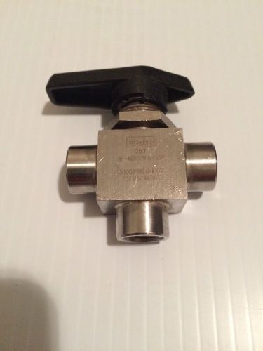 Parker 4f-mb6xpfa-ssp ball valve, 1-piece, 3-way, 1/4in, 3000 psi for sale