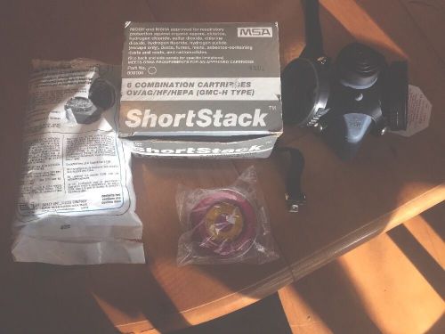 MSA Respirator Mask COMBINATION Cartridges &#034;Shortstack&#034;  &amp; GME-P100
