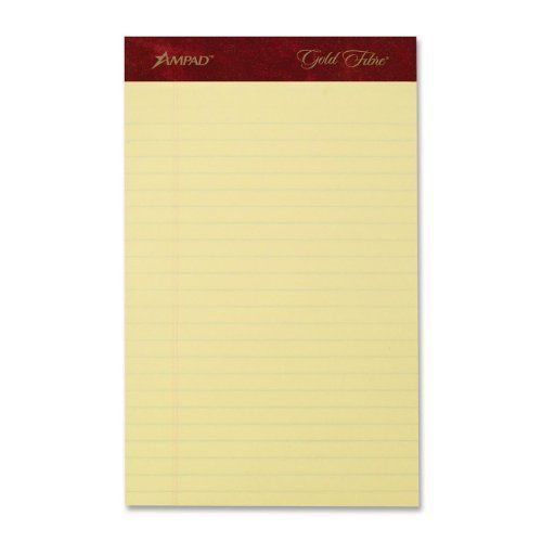 Ampad 20-029rgold fibre writing pads, jr. legal rule, 5x8 inches, canary, 50 for sale