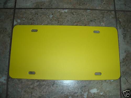 BLANK 6&#034;X12&#034; PLASTIC LICENSE TAG PLATE FOR DECAL YELLOW
