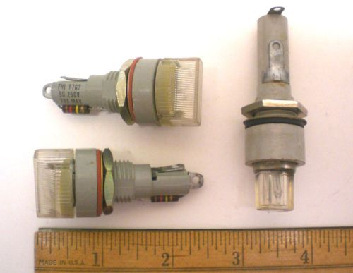 3 Military Neon Indicating Fuseholders Sealed BUSS &amp; Littelfuse for 3AG Fuse USA