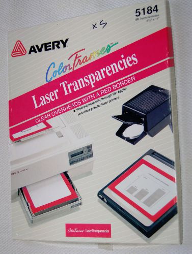 Avery 5184 Laser Transparency Overhead Film 50 Sheets Clear w/ Red Border