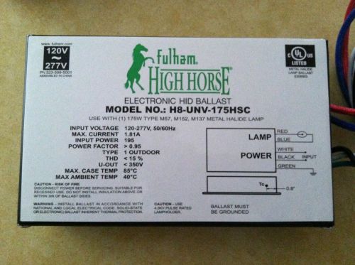 Fulham h8-unv-175hsc 175w mh electronic ballast 120-277v for sale