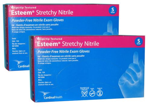 Nitrile light blue disposable gloves medical exam 2 boxes of 150 powder free for sale