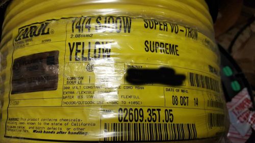Carol 02609 14/4c super vu-tron supreme yellow sjoow 300v power cable cord /20ft for sale