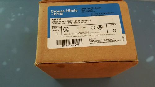 Crouse Hinds NEW Receptacle AR331 M3 30 Amp 3W 3P 250 Vdc 600 Vac Ar 331 NEW
