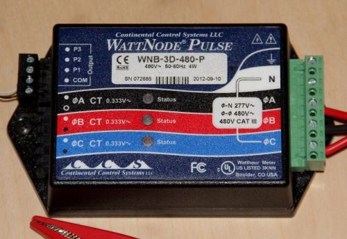 CCS CONTINENTAL CONTROL SYSTEMS WATTNODE PLUS ENERGY METER WNB-3D-480-P