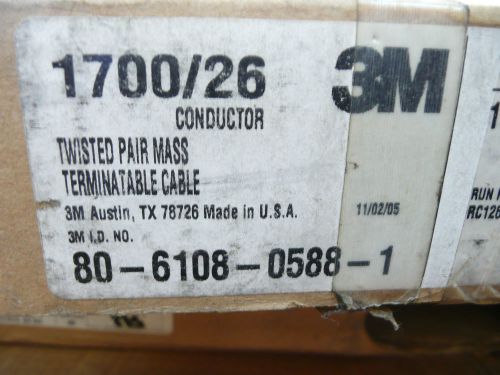 3M  1700/26  Twisted pair ribbon cable 28Awg     300ft roll   NEW