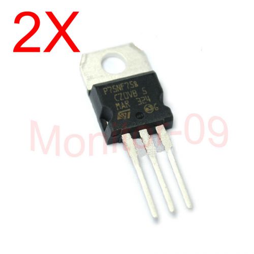 2PCS N-channel MOS-FET P75NF75 75N75 75V 80A TO-220 BRAND NEW