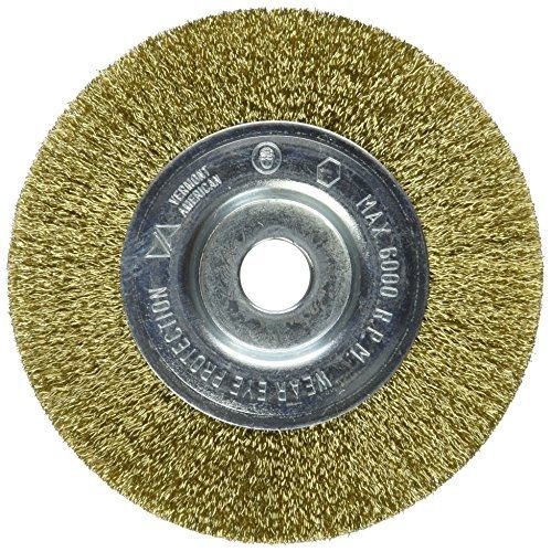 Vermont American 16798 4-Inch Fine Brass Wire Wheel Brush with 1/4-Inch Hex