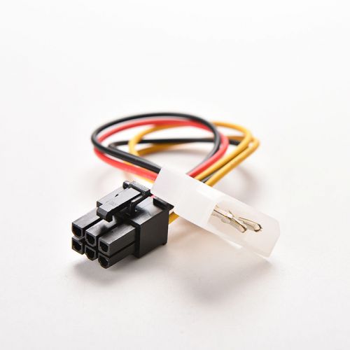 4-Pin Molex Male to 6-Pin PCI- Express PCIE Female Power Adapter Cable Cord lLJ
