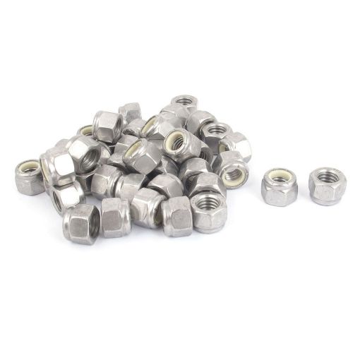 3/8&#034;-16 metal self-locking nylock nylon insert hex lock nuts silver tone 50pcs for sale