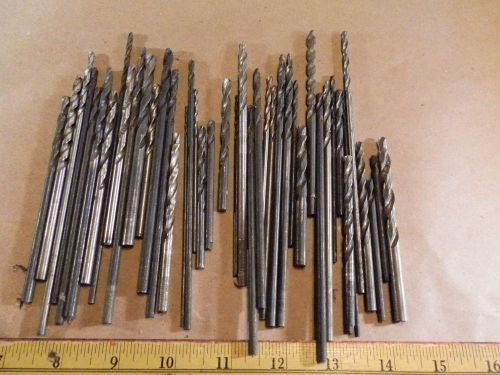 Large Lot Small Drill Bits High Speed Steel Long Shank Used Assortment Machining