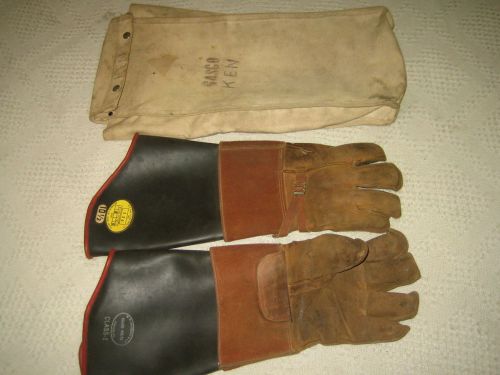 Salisbury electric linemen gloves class 1 size 10 1/2 model l4346 w canvas bag for sale
