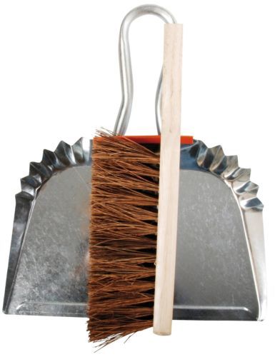 Esschert design metal dustpan with wood handle broom for sale