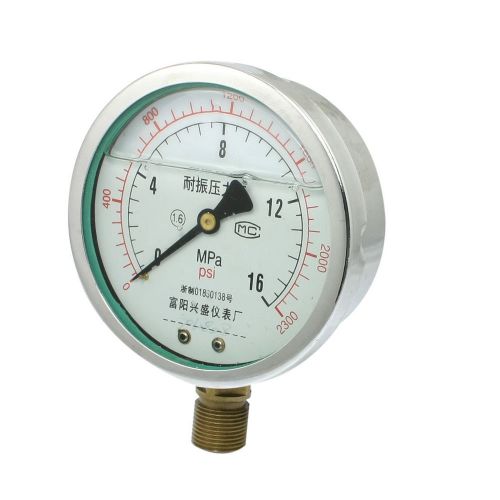 1/2&#034;npt lower mount y-100 0-16mpa oil filled pressure gauge for sale