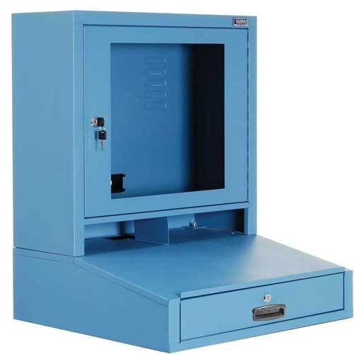 LCD Counter Top Security Computer Cabinet - Blue **BRAND NEW**