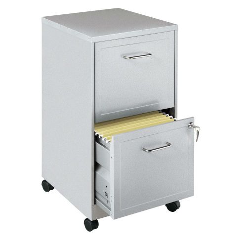 2-Drawer New Vertical Mobile File Cabinet in Silver Finish