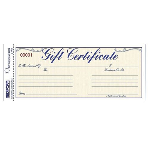 Rediform Gift Certificates With Envelopes - 2 Part - Carbonless - 3.66&#034; X 8.50&#034;