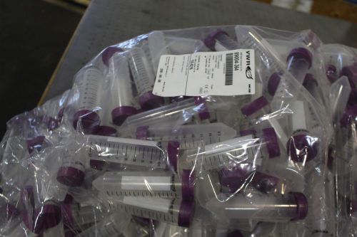 New vwr 89004-364 disposable presterilized 50ml centrifuge tubes  qty 50 for sale
