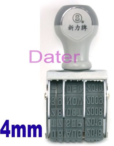 Dater rubber stamp 4mm 4cm (word height) date day month year english (d4 shiny) for sale