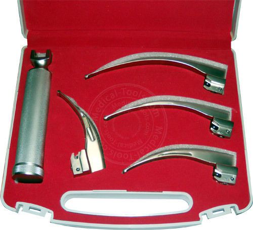 Fiber Optic Light Laryngoscope With 4 Set of Blades With Warranty