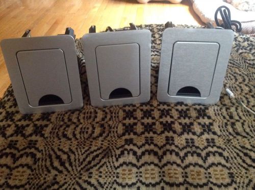 Lot of 3 extron 300s cable cubby (brushed aluminum)