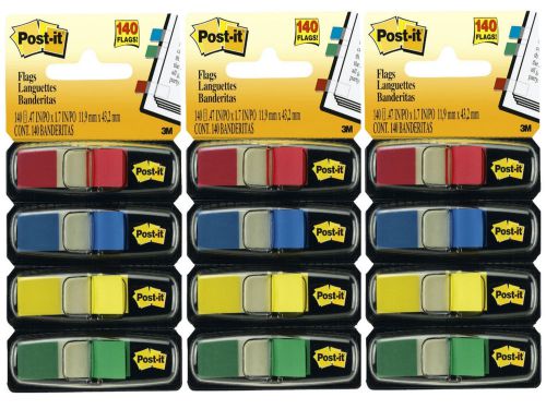 3 Packs POST-IT 6834 Small TAPE FLAGS Dispenser * 140 Count Each * # FH63