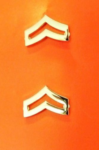 Corporal Chevron Collar Pin Device 3/4&#034; Gold Set Rank Insignia Police 302 New