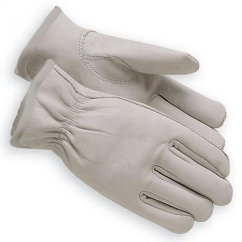 XL Grain Goatskin Leather Driver&#039;s Gloves, Keystone Thumb, Uncoated, White
