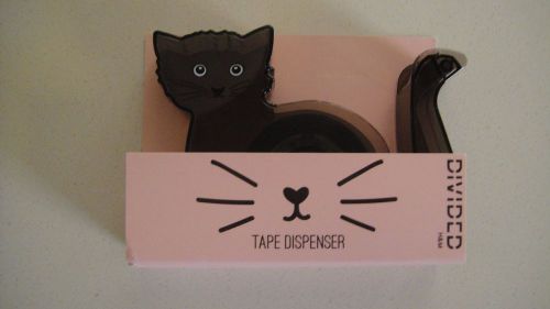 Black Cat Tape Dispenser Desk Office Accessory