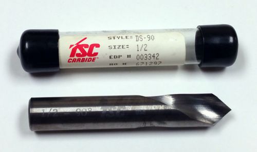 1/2&#034; carbide standard length 90° spotting drill, 1-1/4&#034; loc, 3&#034; oal, tsc 3342 for sale