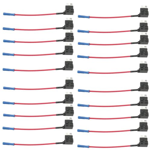 20 pc medium middle standafuse safety fuse block tap dual circuit adapter holder for sale