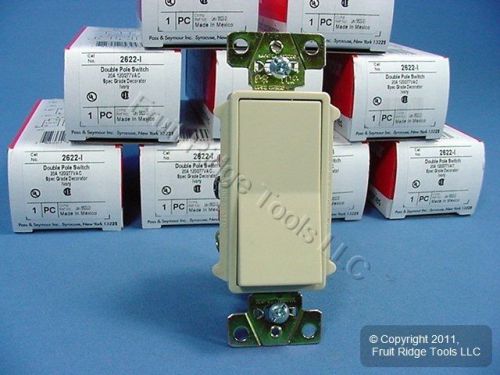 10 p&amp;s ivory commercial double pole decorator rocker light switches 20a 2622-i for sale