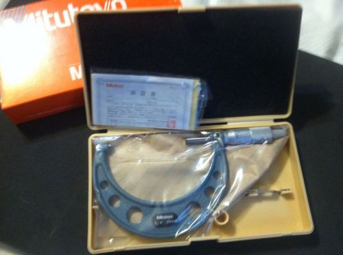 Mitutoyo 103-218 3-4&#034; Outside micrometer .0001&#034; With Case &amp; Accessories