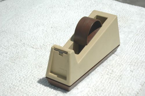 3M SCOTCH TAPE DISPENSER C-25 TAN BROWN 28000 Weighted made in USA