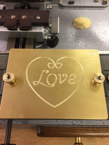 BRASS ENGRAVING PLATE FOR NEW HERMES FONT TRAY LOVE HEART FOR JEWELRY CHARMS ETC