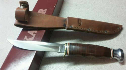 VINTAGE KA-BAR Leather Handled Hunter Knife