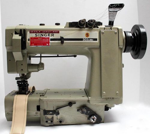 SINGER 302U201 Chainstitch 2-Needle 1 3/8&#034; Cylinder Industrial Sewing Machine