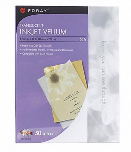 Foray translucent inkjet vellum - 50 sheets - 8.5&#034; x 11&#034; for sale