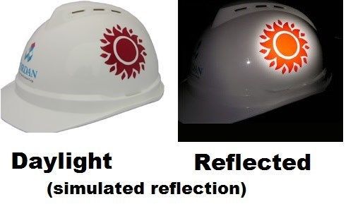 New reflective decal for hard hats - cars - bike helmets - skateboards for sale