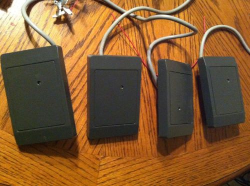 lot of 4 HID proximity card readers, ThinLine 2 5395CG100, grey used but working