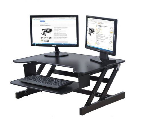Rocelco ADR Height Adjustable Sit/Stand Desk Computer Riser, Dual Monitor