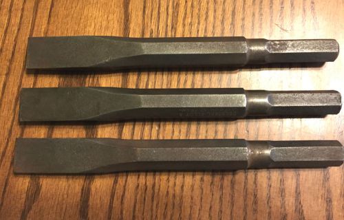 3 DelSteel 8 1/4&#034; Standard Chisels, 5/8&#034; X 2 1/4&#034; Shank, Alloy A, Free Shipping