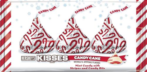 3x hershey&#039;s candy cane kisses white chocolate 10oz limited seasonal peppermint for sale