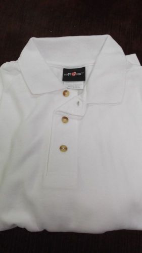Dye Sublimation Hanes Softlink White Short Sleeve golf shirt MEDIUM