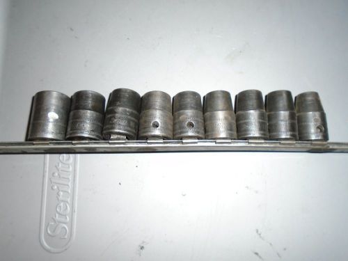 Snap-on 9 pc. 1/2&#034; dr. impact metric shallow socket set 10-18 mm for sale
