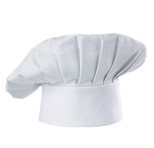 Hyzrz Chef Hat Adult Adjustable Elastic Baker Kitchen Cooking Chef Cap, White